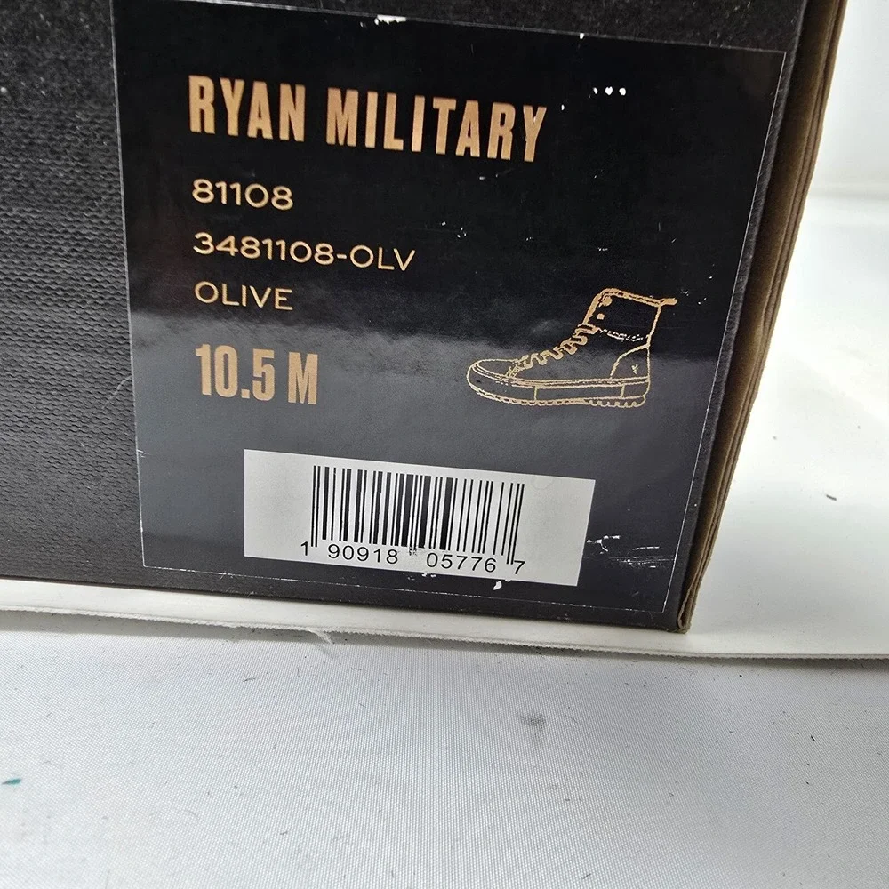 FRYE Boots Mens 10.5 Ryan Military Lace Up Leather Olive Green New - Picture 7 of 7